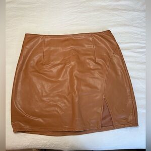 Leather skirt faux